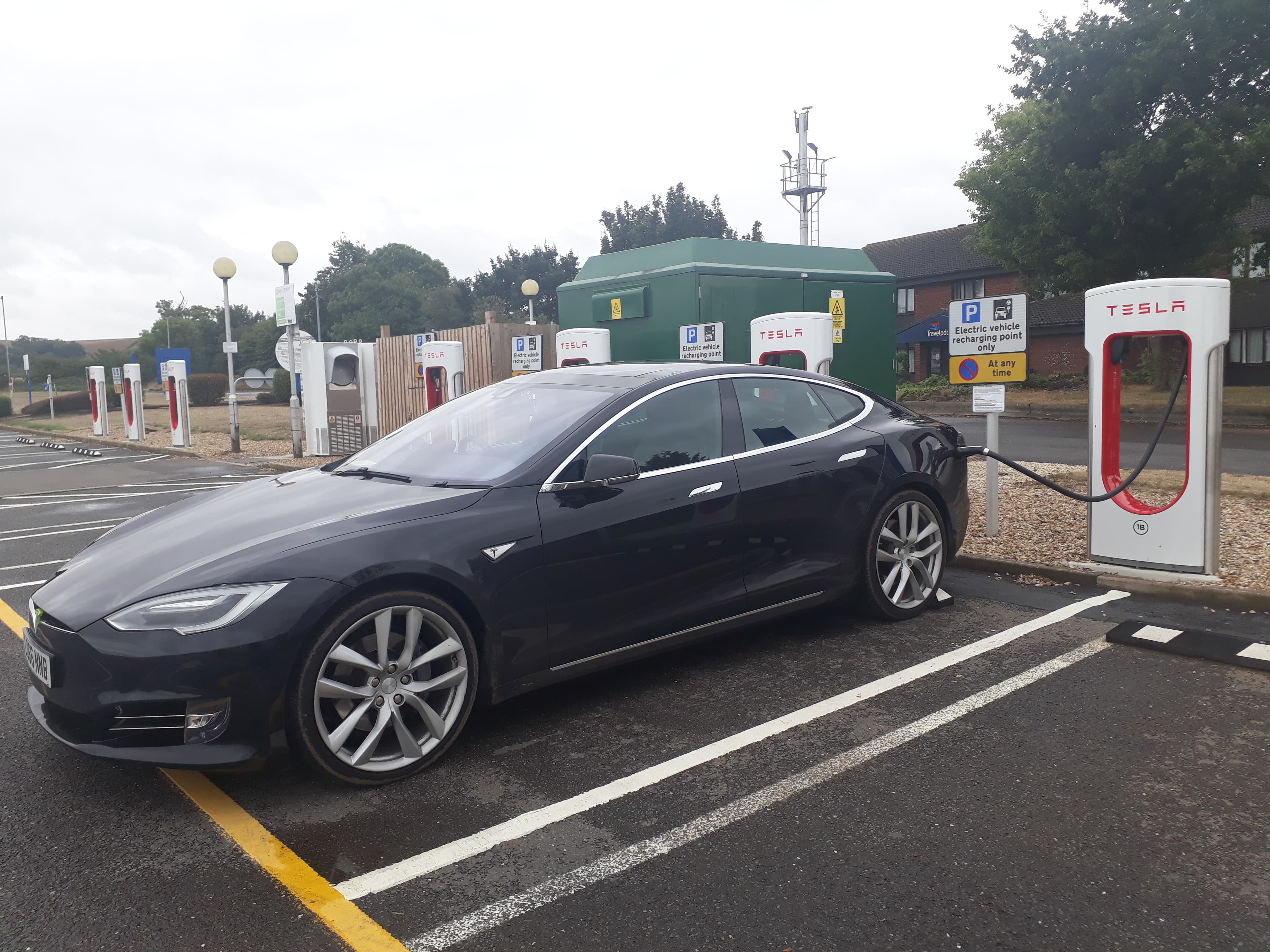 Electric vehicle charging station in Grantham, UK